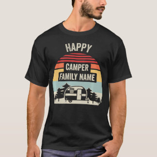Glad Campingtjej Familjenamn Retro Camping T Shirt