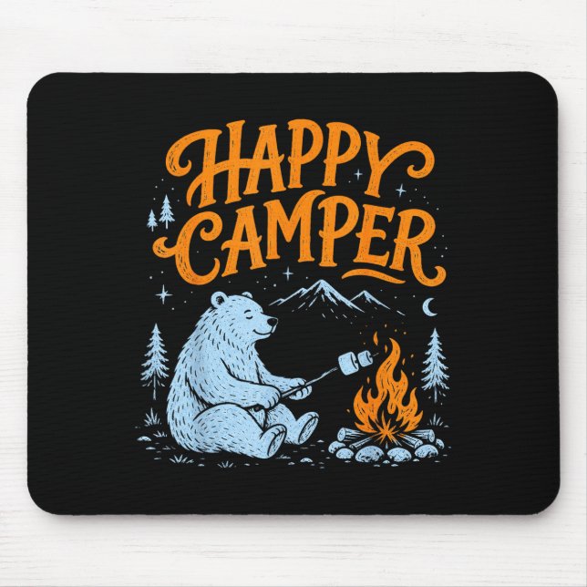 Glad campist björn rostar marshmallows design  musmatta (Framsidan)