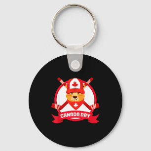 Glad Canada-dagen design rolig kanadensisk jordpun Nyckelring