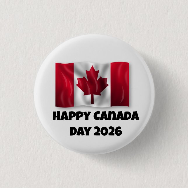 Glad Canada Day 1 tums rund knapp (Framsida)