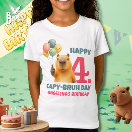 GLAD CAPY BRUH DAG Anpassad 4-års födelsedag Capyb T Shirt