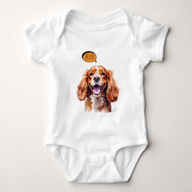 Glad Cavalier King Charles Spaniel i akvarell T Shirt (Framsida)