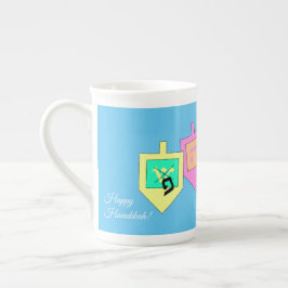 Glad Chanukka Engelska Hebreiska Benporslin Mugg