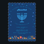 Glad Chanukka Vacker judisk högtid Inbjudningar<br><div class="desc">Glad Hanukkah-fest Invitation Vacker judisk högtidskort. Judisk högtid Chanukka bakgrund med traditionella Chanukka dekorationer symboler - trädreidlar (snurra), munkar, hanukkia menorah, ljus, Davidsstjärna och lysande ljus tapetmönster i guld. Hanukkah ljusfestival Event dekoration. Jerusalem, Israel. Inbjudningar & brevpapper > Inbjudningar & Annonser Design med textmall. Anpassa dem genom att lägga till...</div>