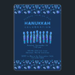 Glad Chanukka Vacker judisk högtid Inbjudningar<br><div class="desc">Glad Chanukka-fest Invitation Vacker judisk högtidskort. Judisk högtid Chanukka bakgrund med traditionella Chanukka dekorationer - trädreidel (snurra), munkor, hanukkia menorah, ljus, Davidsstjärna och lysande ljus tapet i marinblått mönster. Chanukka ljusfestival Event dekoration. Jerusalem, Israel. Inbjudningar & brevpapper > Inbjudningar & Annonsering Design med textmall. Anpassa dem genom att lägga till...</div>