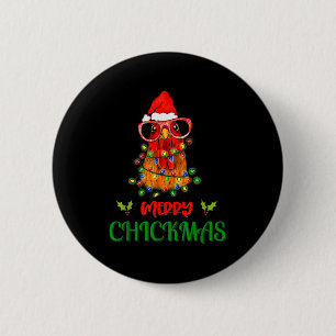 Glad Chickmas-ornamentljusta Kycklingbonde Jul Knapp