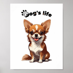 Glad Chihuahua – Sött Design för Hundälskare Poster