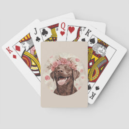 Glad chokladlabrador hund Rosa Casinokort