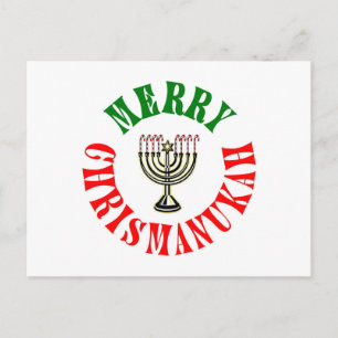 Glad Chrismanukah- Jul Chanukka Menorah Helg Vykort