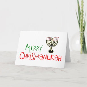 Glad Chrismanukah- Jul Chanukka Menorah Helgkort