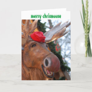 Glad Chrismoose julkort Helgkort