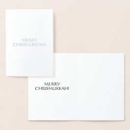 Glad Chrismukkah enkel elegant minimalistisk Folierat Kort