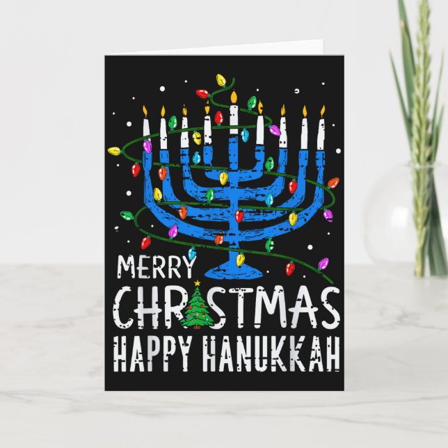 Glad Chrismukkah God Jul Hanukkah Chanuka Kort (Framsida)