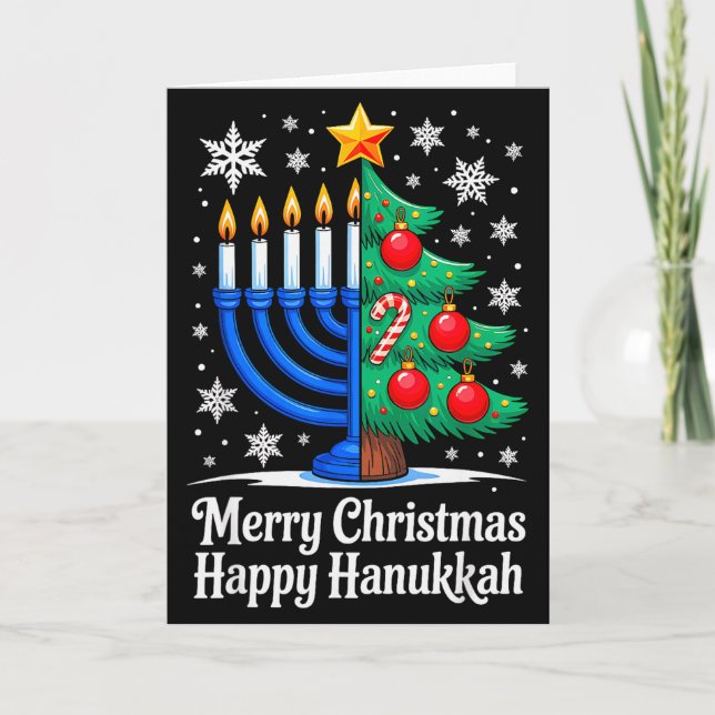 Glad Chrismukkah God Jul Hanukkah Matchande Kort (Framsida)
