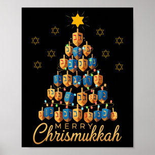 Glad Chrismukkah Gott Chanukkah Dreidel Jul Poster