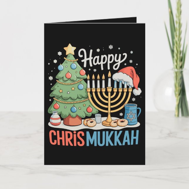 Glad Chrismukkah Hanukkah jul Chanukah Helgkort (Framsida)