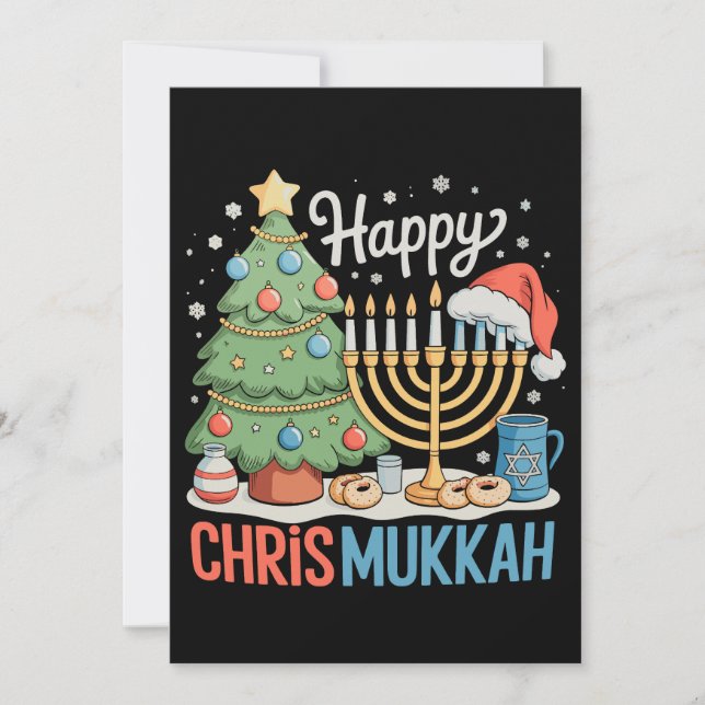 Glad Chrismukkah Hanukkah jul Chanukah Julkort (Framsida)