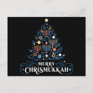 Glad Chrismukkah judisk högtid Hanukkah Helg Vykort