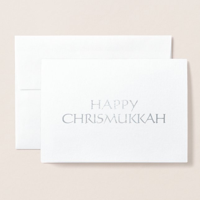 Glad Chrismukkah minimalistisk elegant enkel chic Folierat Kort (Framsida med kuvert)