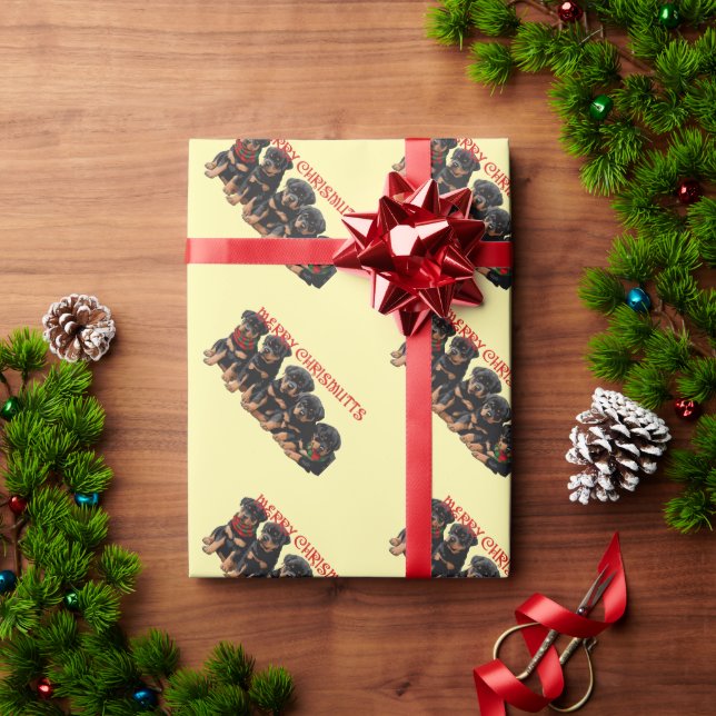 Glad Chrismutts Julfirande Valpar Festive Presentpapper (Julgåva)
