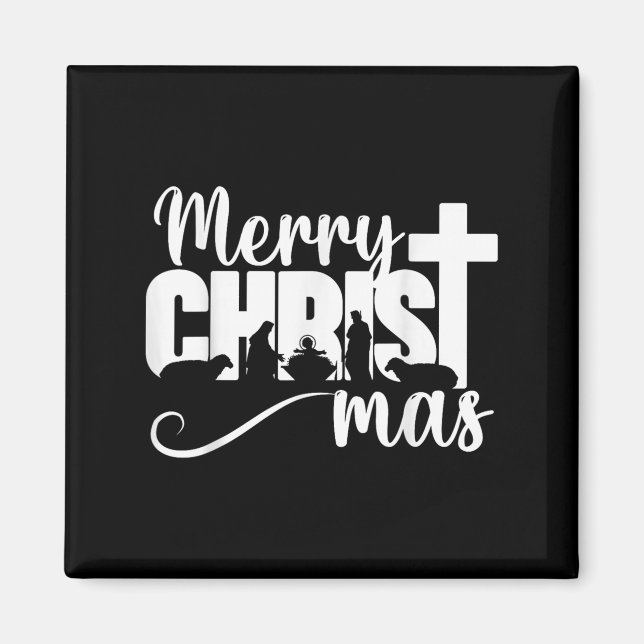 Glad Christ Mas Kristna Jul Jesus Jul Magnet (Framsidan)