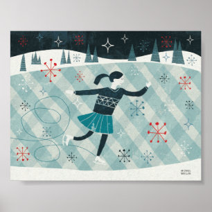 Glad Christmastime skater Poster