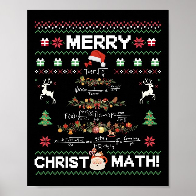Glad Christmath Rolig jul matte Träd Student Poster (Framsidan)