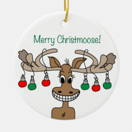 Glad Christmoose Helgdag Julgransprydnad Keramik