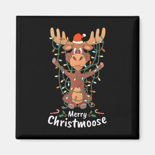 Glad Christmoose Jul Möss Julgran Ljusslingar Magnet