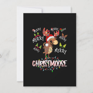 Glad Christmoose Xmas Älg Familj Matchande Grupp Inbjudningar