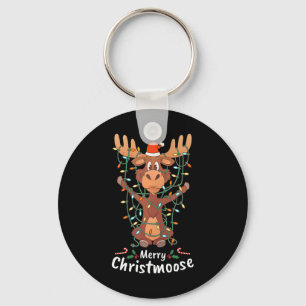 Glad Christmose Jul Möss Julgran Ljusslingar Nyckelring
