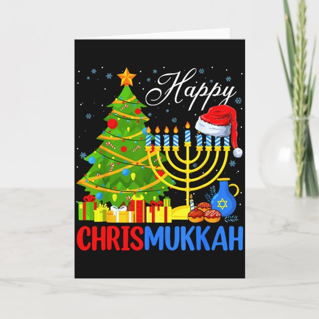 Glad Christmukkah Rolig Hanukkah Jul Glad  Kort (Framsida)