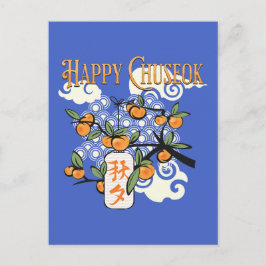 Glad Chuseok med Persimmon Tree Vykort