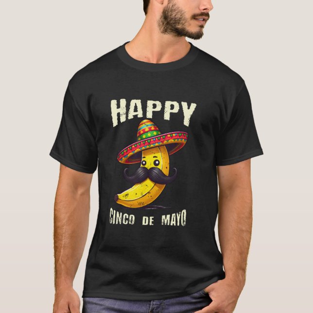 Glad Cinco de Mayo-Banan T Shirt (Framsida)
