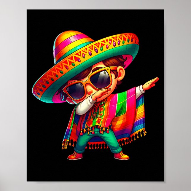 Glad cinco de mayo dabba pojke man mexikansk poster (Framsidan)