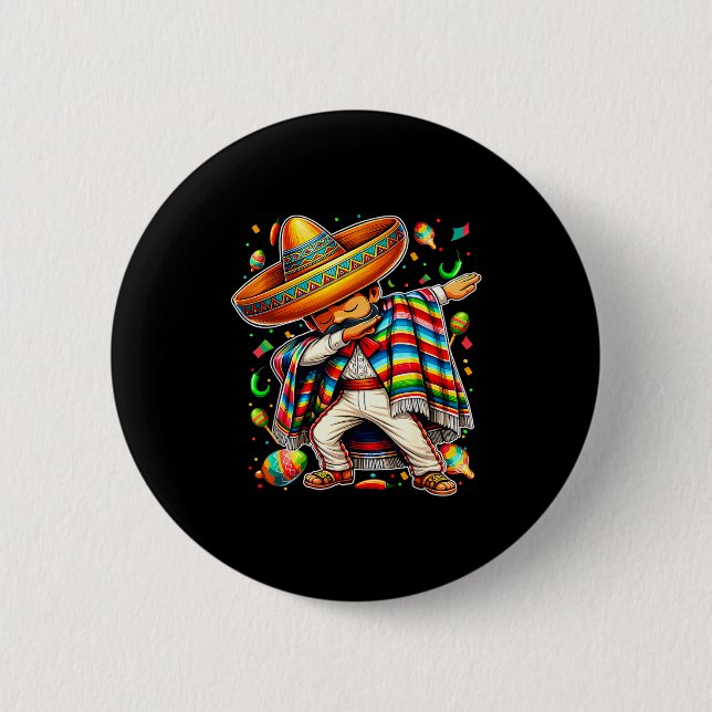 Glad cinco de mayo dabbing pojke man mexikansk knapp (Framsida)
