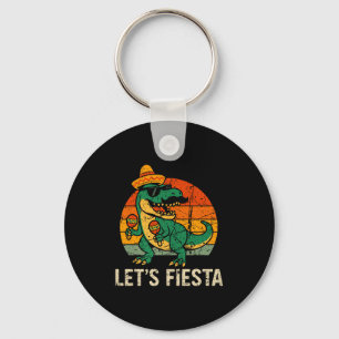 Glad cinco de mayo dino t-rex mexikansk fiesta poj nyckelring