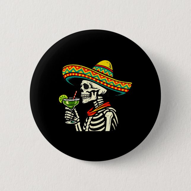 Glad Cinco de Mayo-fest Rolig mexikansk manlig fes Knapp (Framsida)