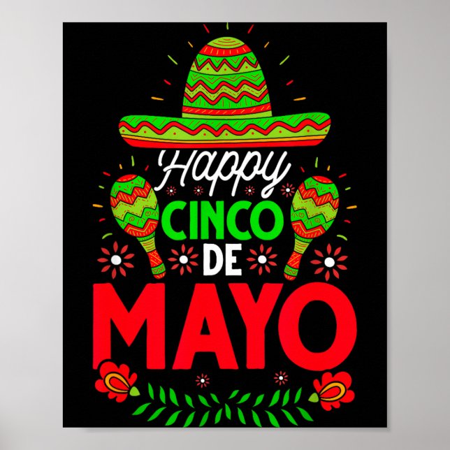 Glad cinco de mayo festlig fiesta  poster (Framsidan)