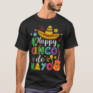 Glad Cinco De Mayo Fiesta Mexikansk Fest 5 De T Shirt