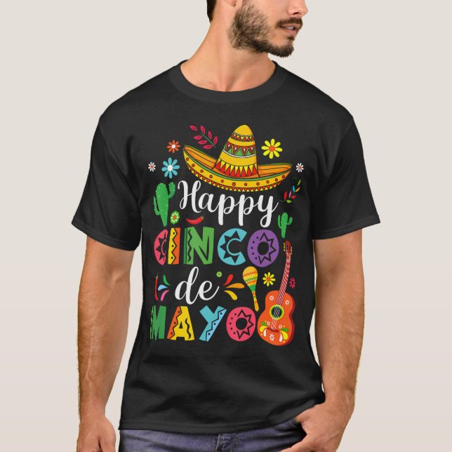 Glad Cinco De Mayo Fiesta Mexikansk Fest 5 De T Shirt (Framsida)