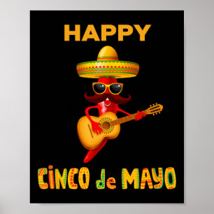 Glad Cinco De Mayo för mexikansk fiesta kostym Poster