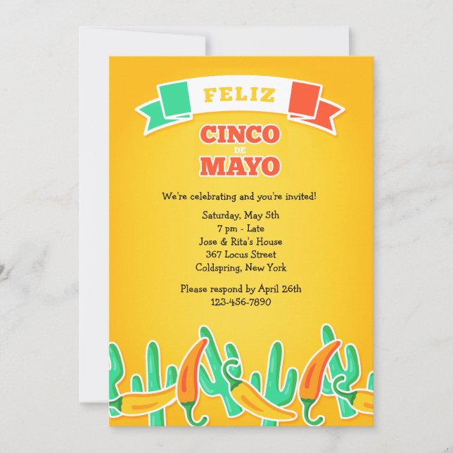 Glad Cinco de Mayo-inbjudan Inbjudningar (Framsida)