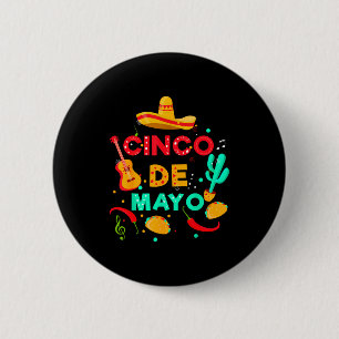Glad cinco de mayo låt oss fiesta mexikansk fest m knapp