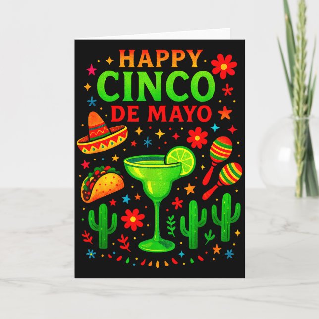 Glad cinco de mayo - mexikansk festmusikfestival kort (Framsida)