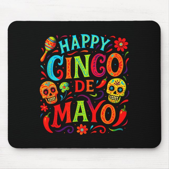 Glad cinco de mayo - mexikansk fiesta kranier fest musmatta (Framsidan)