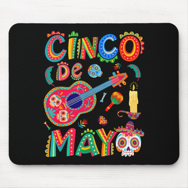 Glad cinco de mayo mexikansk hatt gitarrGlad c Musmatta (Framsidan)