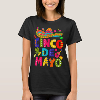 Glad cinco de mayo mexikansk hatt margarita t shirt
