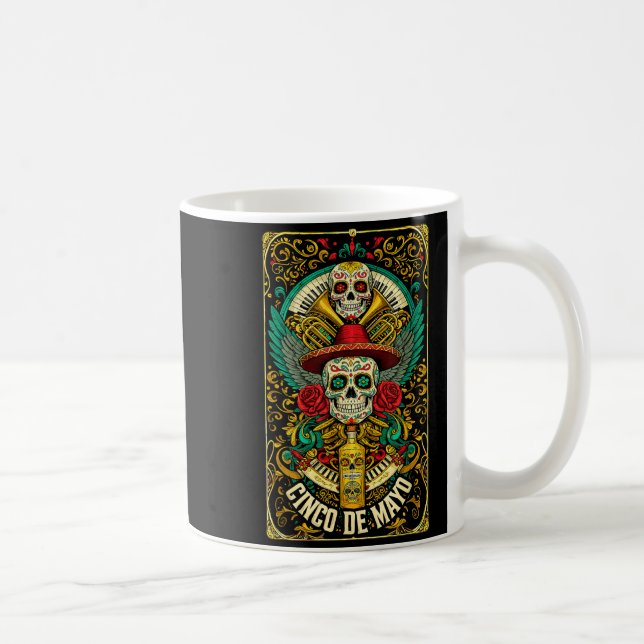 Glad cinco de mayo mexikansk sombrero dödskalleGla Kaffemugg (Höger)