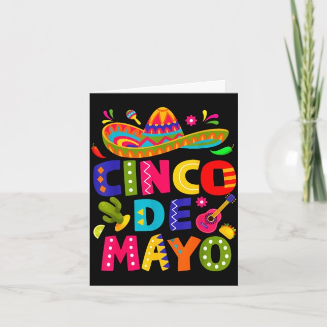 Glad cinco de mayo mexikansk sombrero margarita kort (Framsida)